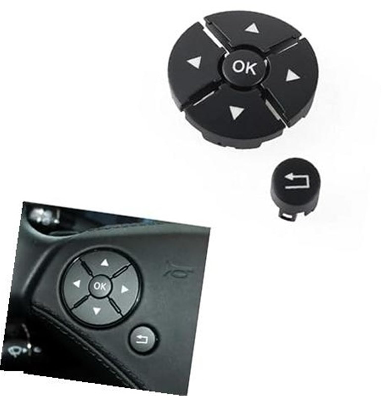 Vuzmode Auto-Multifunktions-Lenkradknopfschalter-Steuertasten, for Mercedes-Benz S CL-Klasse W221 W216 S300 S320 S400 S450 S500 Auto-Lenkradverkleidungssatz(Black) von Vuzmode