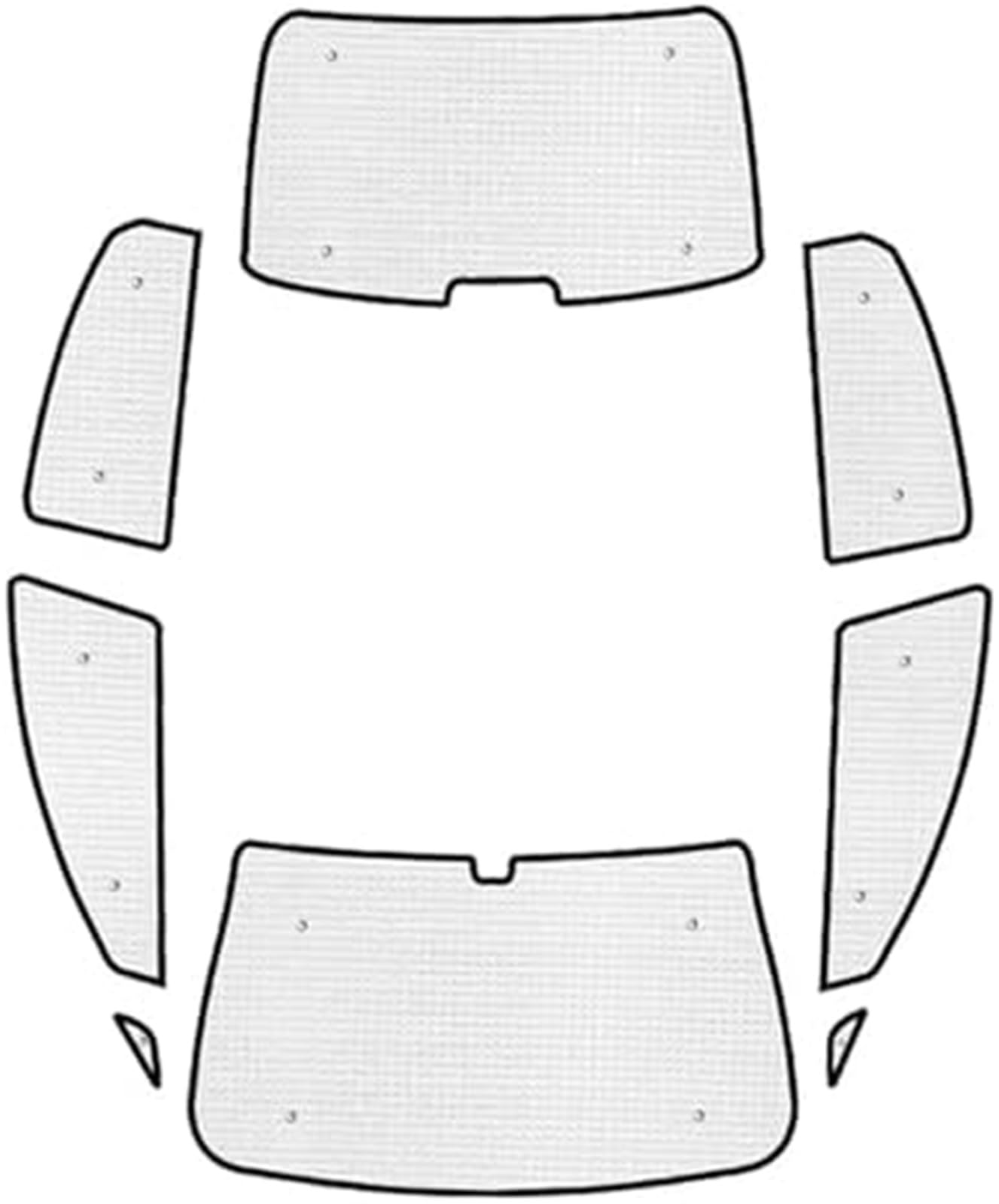 Vuzmode Auto-Sonnenschutz, for VW, for Transporter T5 SWB 2003~2015 Auto-Vollschutz-Sonnenschutz Sonnenschutz-Fenster-Sonnenschutz-Abdeckung Zubehör Autofenster-Sonnenschutz (Heckblenden)(Black Front von Vuzmode