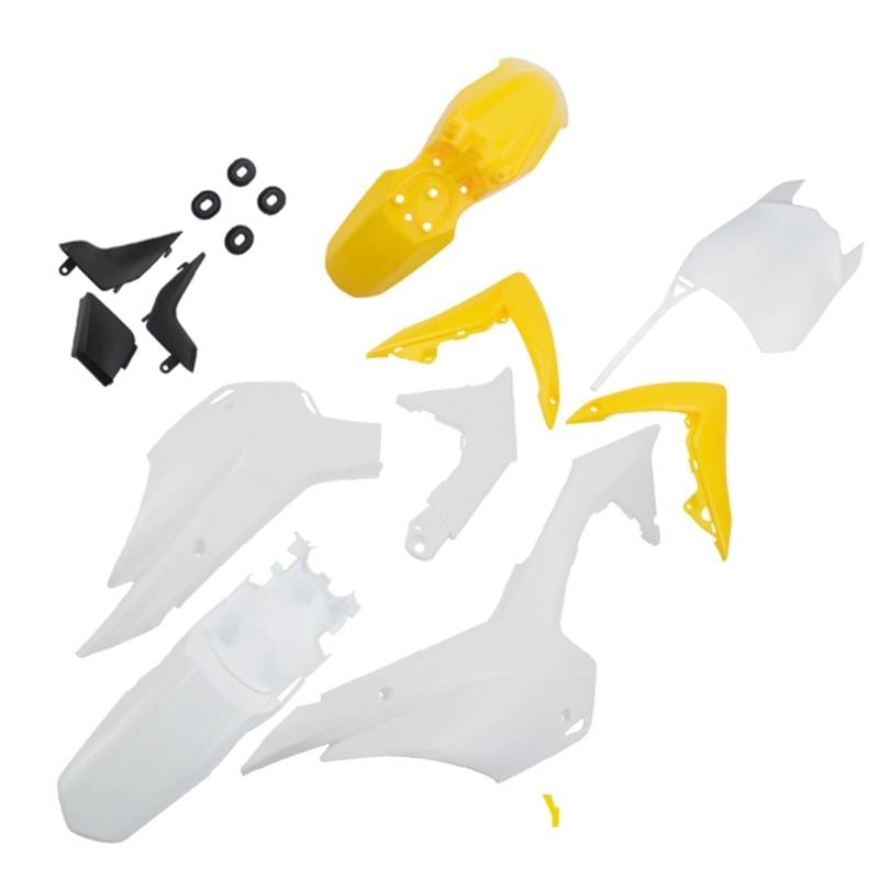 Vuzmode CRF110 Kunststoff Verkleidung Body Kits Pit Dirt Motor Trail Bike Kotflügel for SKY-125cc Kinder, for Mini, Dirt Bike Motorradverkleidung(Yellow and White) von Vuzmode