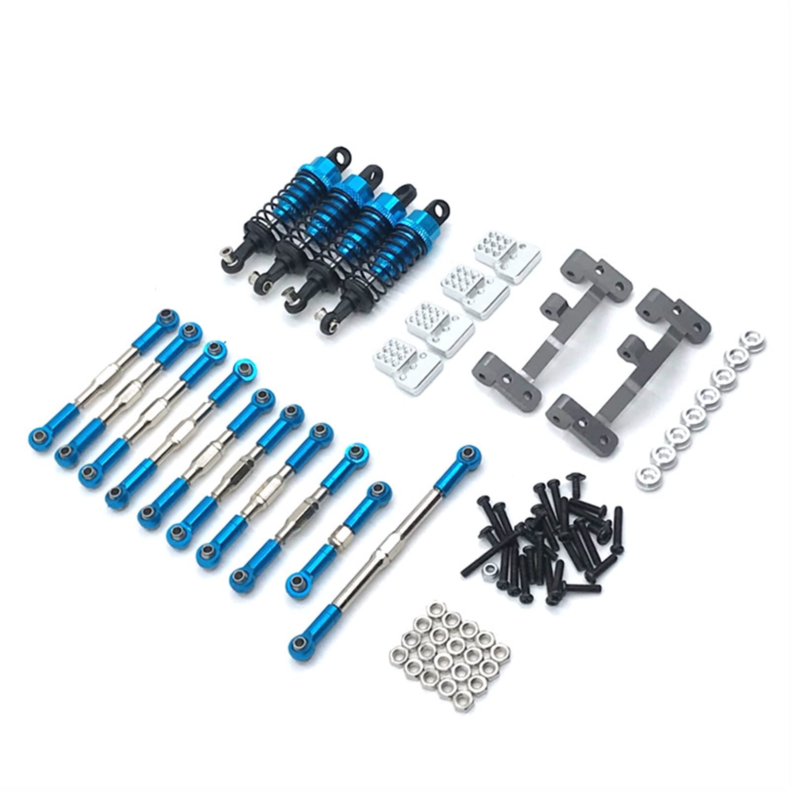 Vuzmode Fernbedienung Auto Metall Lenkung Link Installation, for Sitz, Stoßdämpfung Kit Upgrade Zubehör Ersatzteile WPL C14 C24 RC-Car-Upgrade-Teile(Blue) von Vuzmode