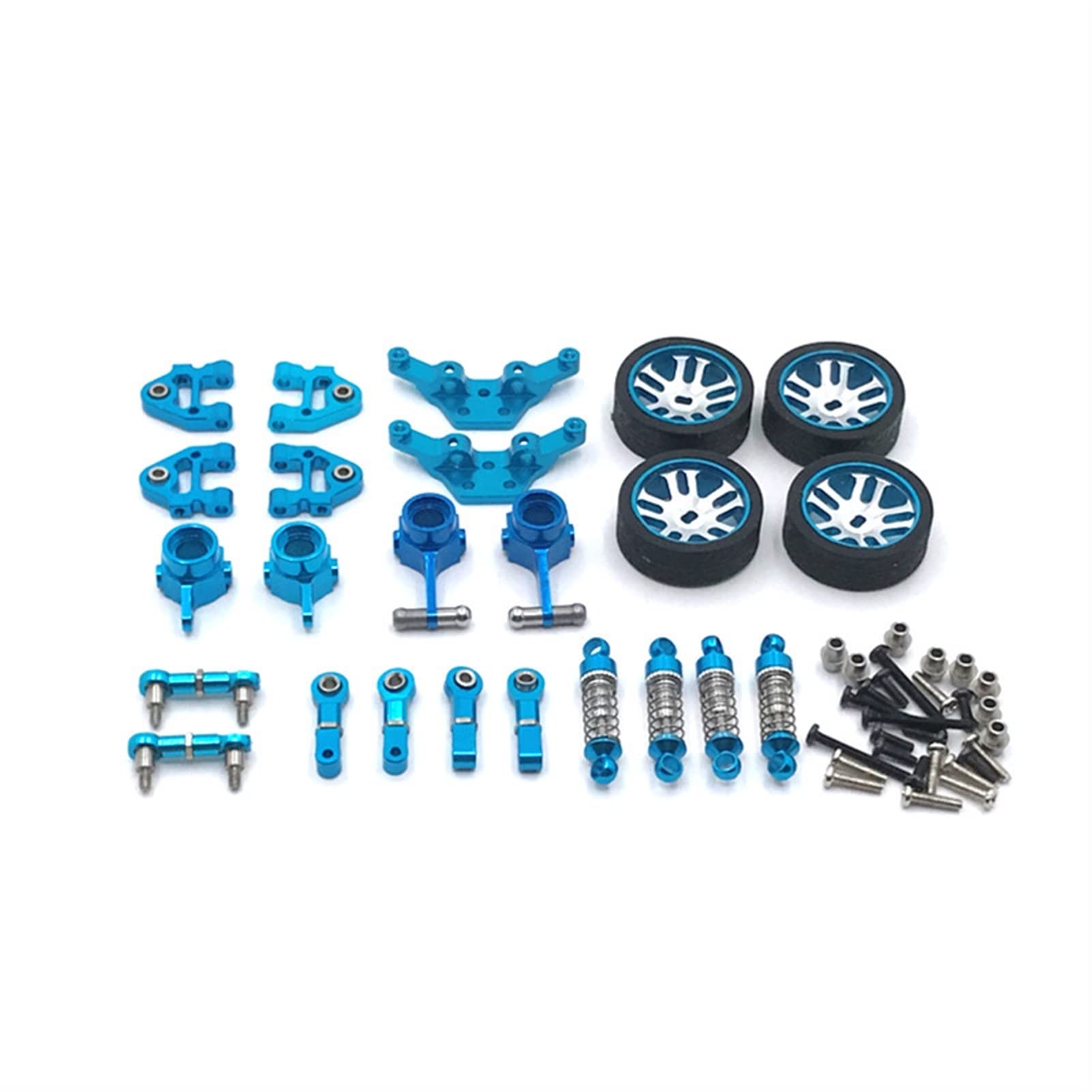 Vuzmode Fernbedienung Auto Teile Metall Upgrade Kit Stoßdämpfung Schwinge Lenkung Tasse, for WLtoys, 1/28 RC Auto 284131 K979 K989 K999 RC-Car-Upgrade-Teile(Blue) von Vuzmode