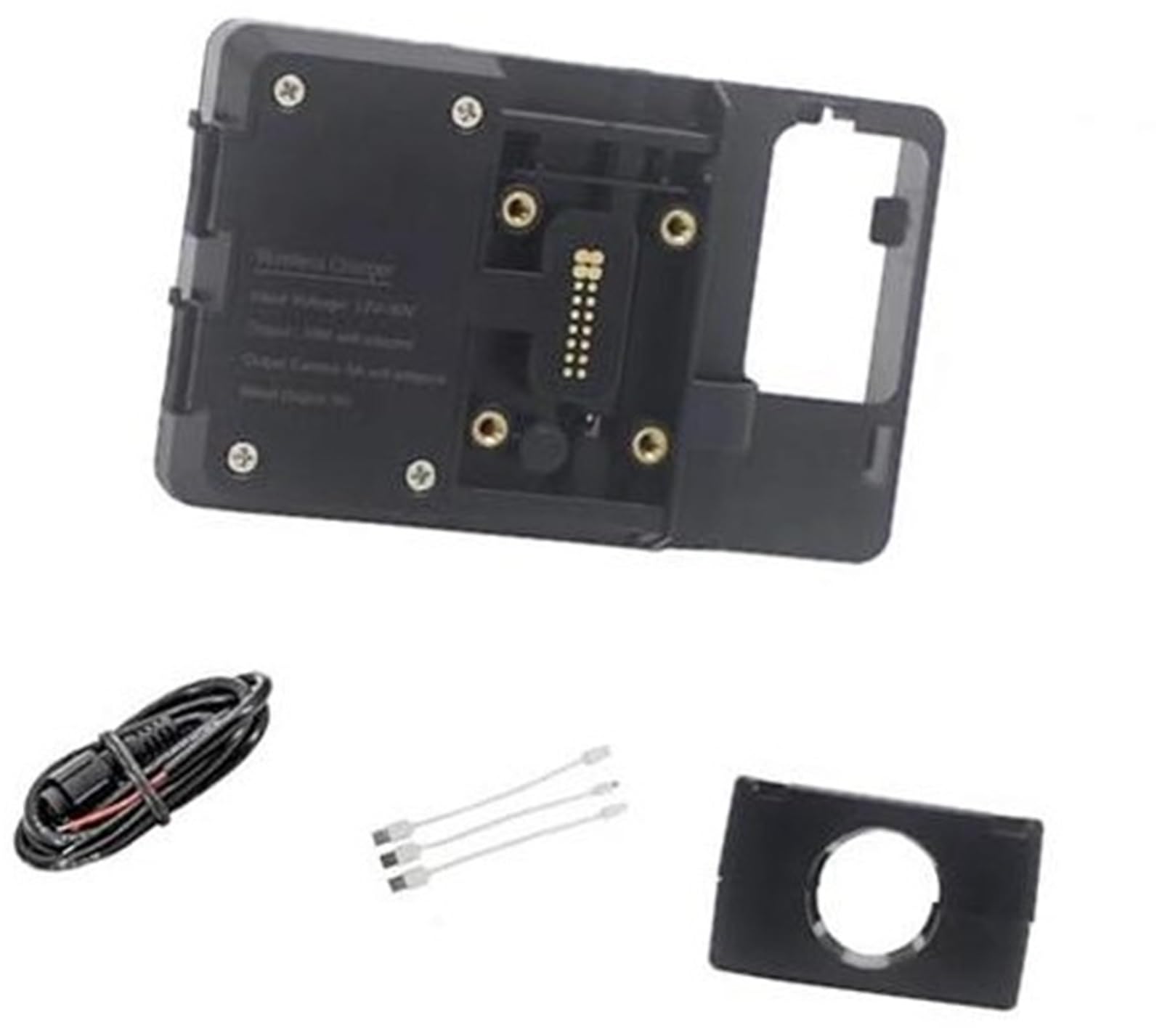 Vuzmode GPS-Moto-Telefonhalterung, for NC750X NC 750 X 750X 2021 Motorrad-Telefon-GPS-Halterung Kabelloses Laden der Windschutzscheiben-Navigationshalterung Motorrad-Telefonhalterung(BLACK Wireless Ch von Vuzmode