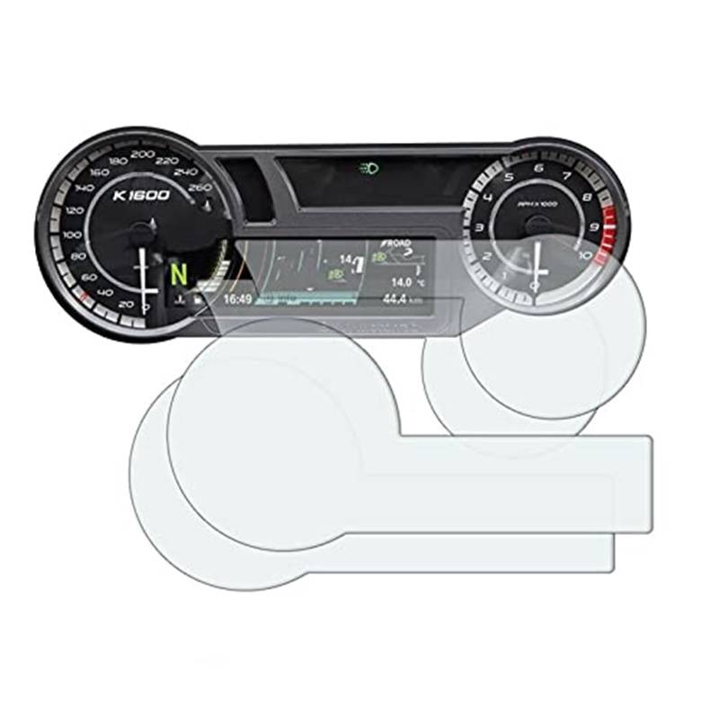 Vuzmode Instrumenten-Displayschutzfolie, for K1600B K1600GT K1600GTL, for Grand America 2016 2017 2018 2019 2020 2021, Motorrad-Armaturenbrett-Schutzfolie Zubehör Cluster-Kratzschutzfolie(Black 1pcs) von Vuzmode