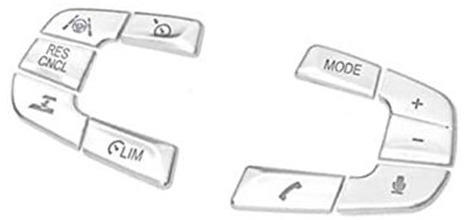 Vuzmode Knopfaufkleber, ABS, Auto-Innenraum-Knopfaufkleber, Lenkrad, dekorative Knöpfe, Aufkleber, Reparaturaufkleber, for, for X3 2018 2019 Auto-Lenkradverkleidungssatz von Vuzmode