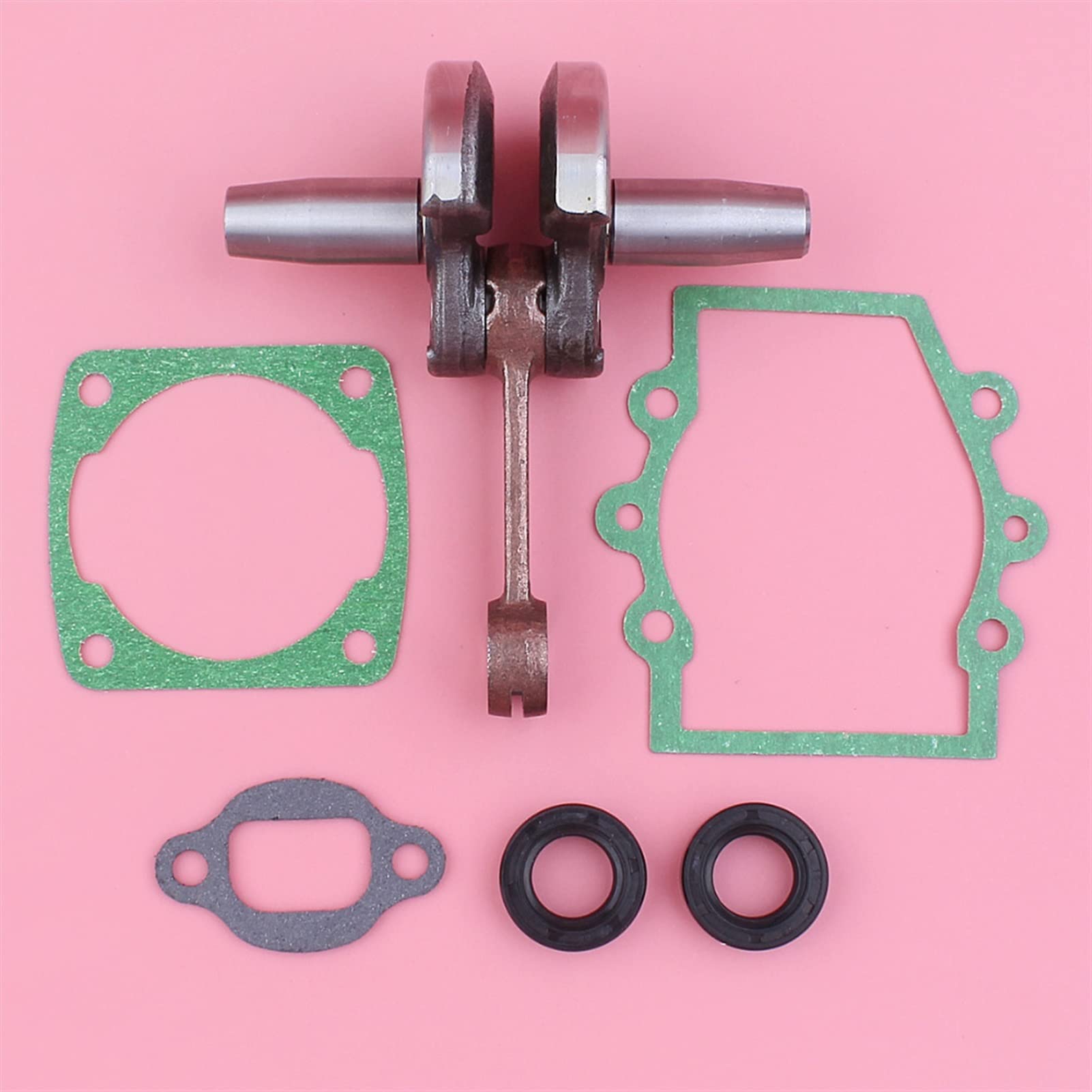 Vuzmode Kurbelwelle mit Kurbelgehäuse-Zylinder-Schalldämpfer-Dichtungssatz, Öldichtungssatz, for Robin, NB411 CG 411 2-Takt-Freischneider-Trimmer-Motorteil Kettensägen-Abgassystem von Vuzmode