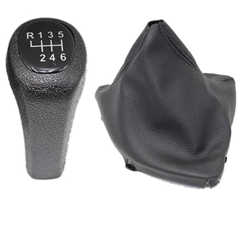 Vuzmode LHD Left Drive Car Shift Schaltknauf Hebel Gaitor Boot Cover, for, 1 Series E81 E82 E87 E88 Gearstick Gaiter Boot Cover Manual Auto-Schalthebelabdeckung(Black 6 Speed Set) von Vuzmode