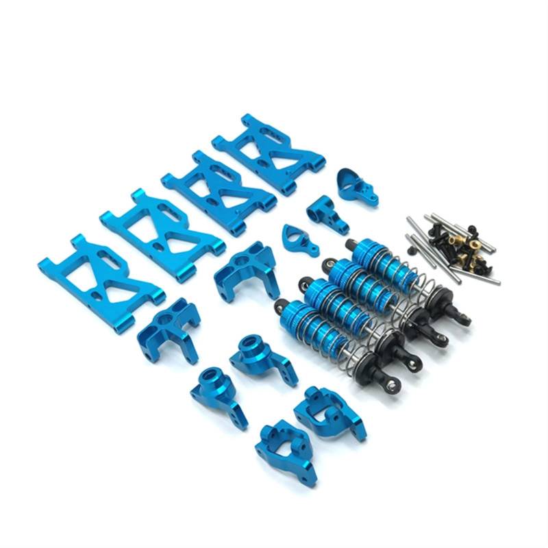 Vuzmode Metall Fernbedienung Auto Metall Modifikation Teile Schwinge Stoßdämpfer, for WLtoys, 144001 124017 124019 RC-Car-Upgrade-Teile(Blue) von Vuzmode