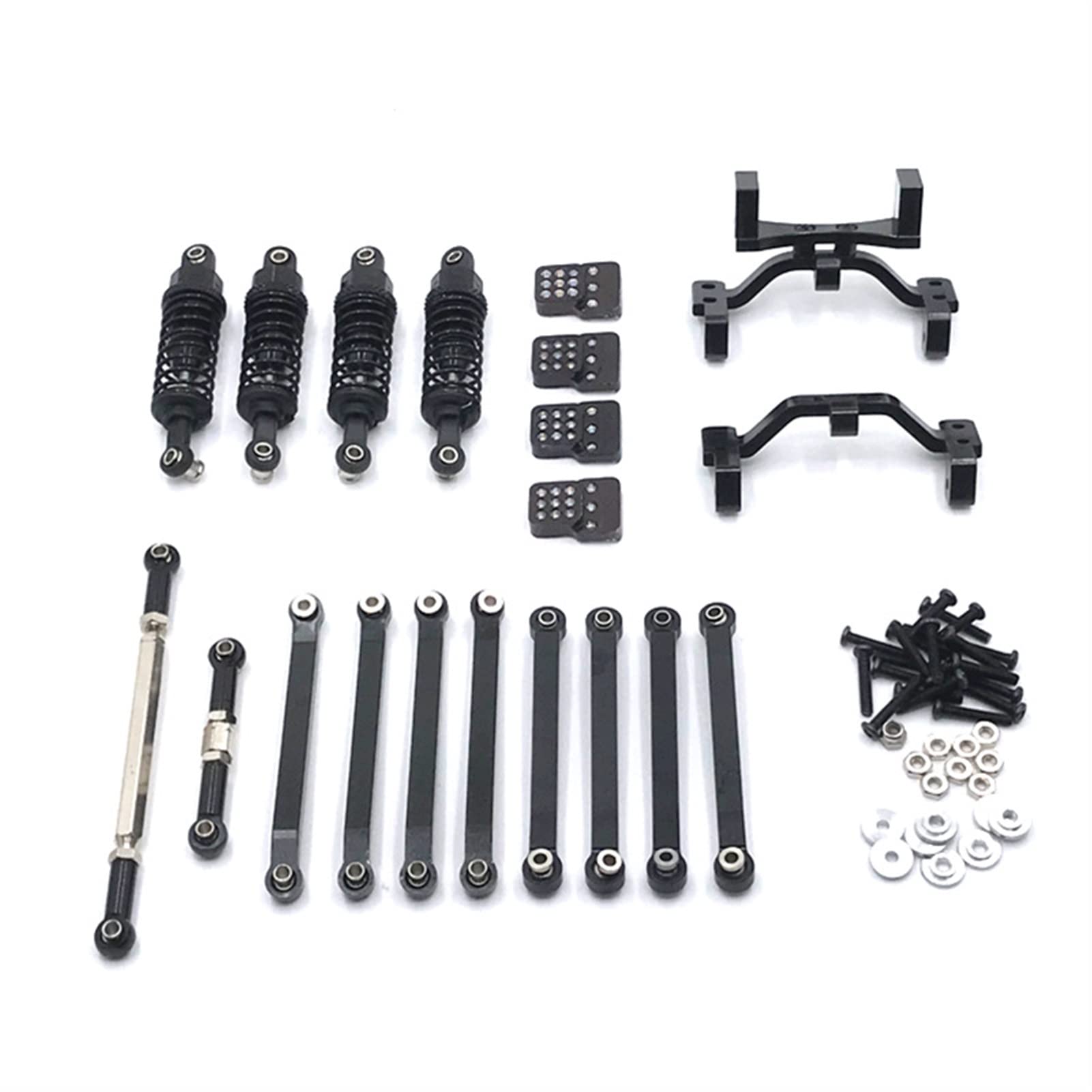 Vuzmode Metall-Upgrade-Modifikationsteile, einschließlich 6 Sätze Verbindungsstangen, Spurstange, for Sitz usw. MN-Modell 1/12 D90 D91 D96 MN98 99S RC-Auto RC-Car-Upgrade-Teile(Black) von Vuzmode