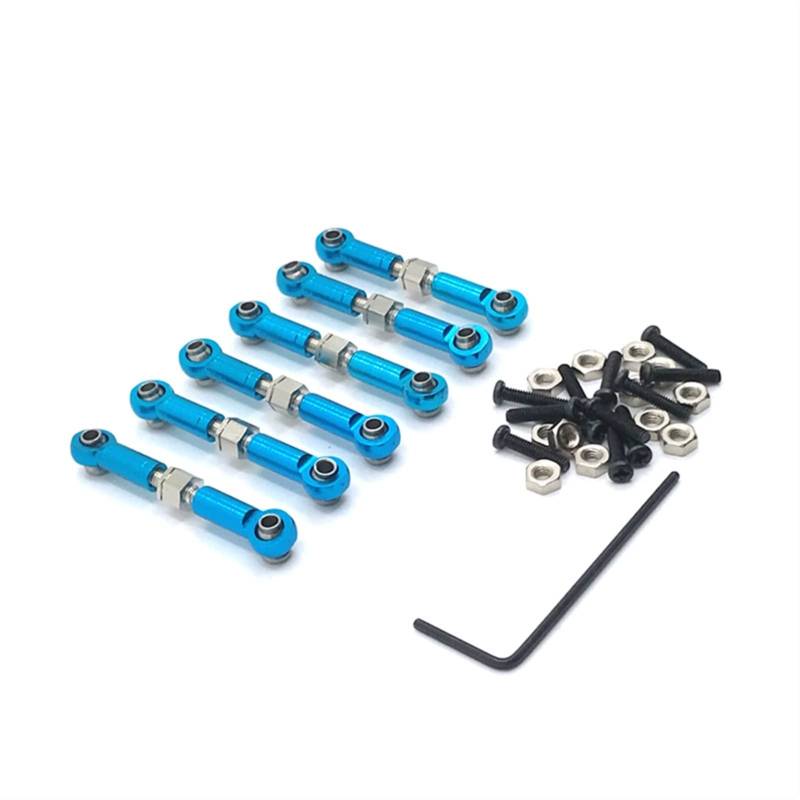 Vuzmode Metall-Upgrade-Teile, verstellbare Spurstangen-Modifikationsteile, Mehrfarbig, optional, for WLtoys, 1/18 A949 A959 A969 A979 K929 RC-Auto RC-Car-Upgrade-Teile(Blue) von Vuzmode