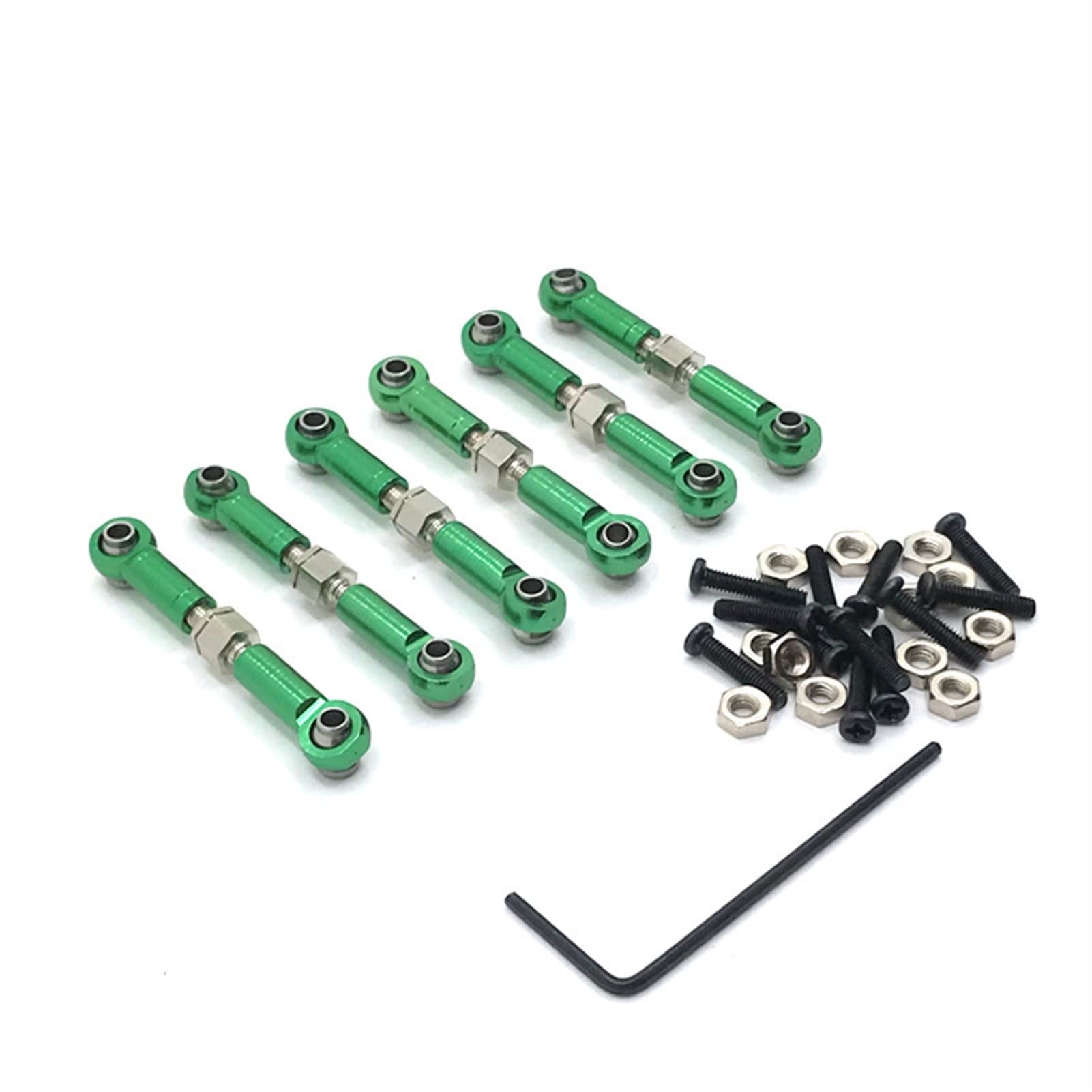 Vuzmode Metall-Upgrade-Teile, verstellbare Spurstangen-Modifikationsteile, Mehrfarbig, optional, for WLtoys, 1/18 A949 A959 A969 A979 K929 RC-Auto RC-Car-Upgrade-Teile(Green) von Vuzmode