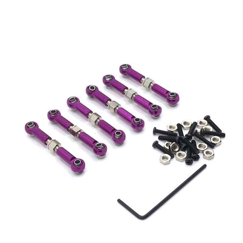 Vuzmode Metall-Upgrade-Teile, verstellbare Spurstangen-Modifikationsteile, Mehrfarbig, optional, for WLtoys, 1/18 A949 A959 A969 A979 K929 RC-Auto RC-Car-Upgrade-Teile(Purple) von Vuzmode