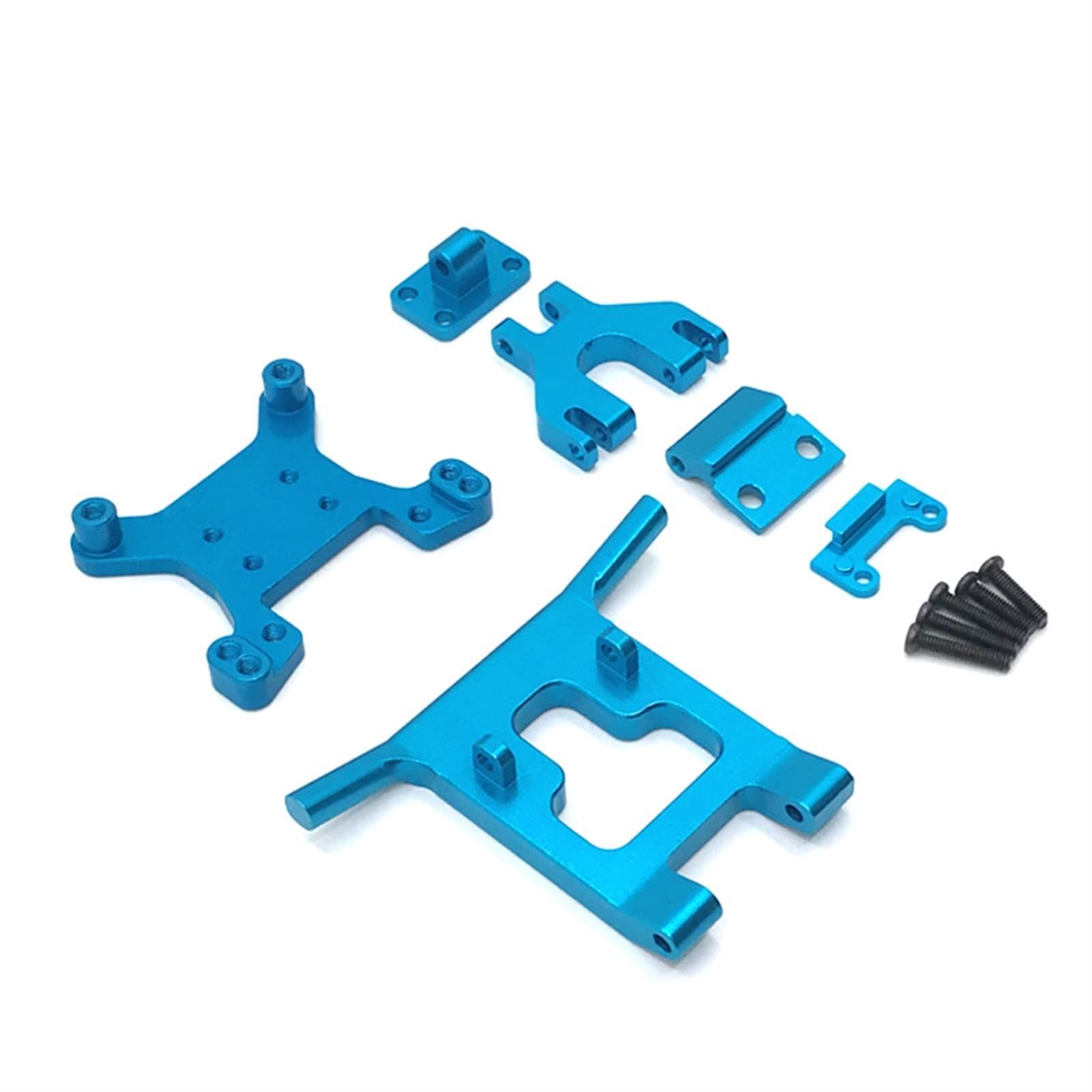 Vuzmode Metallteile Fernbedienung Autoteile Stoßdämpferhalterung for vordere Stoßstange, for WLtoys, 124017-16-18 124019 144001 RC-Car-Upgrade-Teile(Blue) von Vuzmode