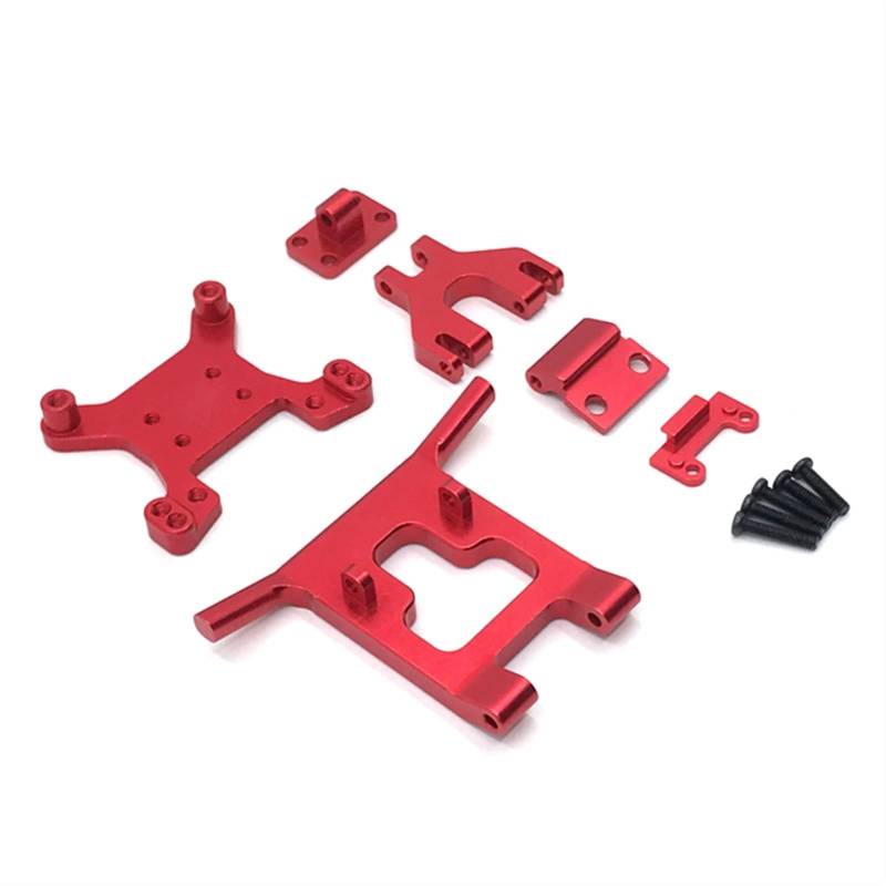 Vuzmode Metallteile Fernbedienung Autoteile Stoßdämpferhalterung for vordere Stoßstange, for WLtoys, 124017-16-18 124019 144001 RC-Car-Upgrade-Teile(Red) von Vuzmode