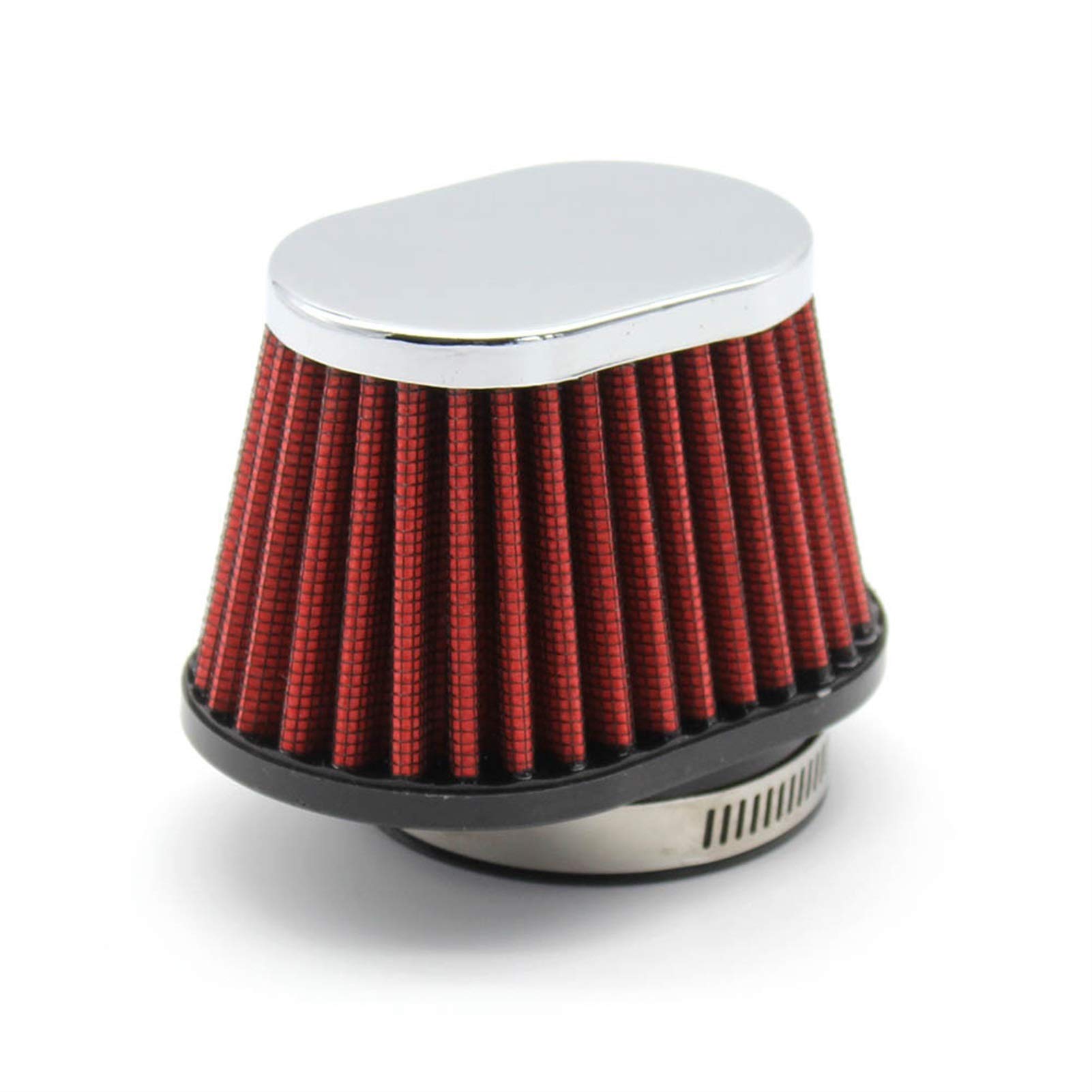 Vuzmode Motorrad-Luftfilter 51mm 55mm 60mm Motorrad-Rennwagen Sport Lufteinlassfilter XH-UN073 Motorrad-Luftfilter(Red 60MM) von Vuzmode