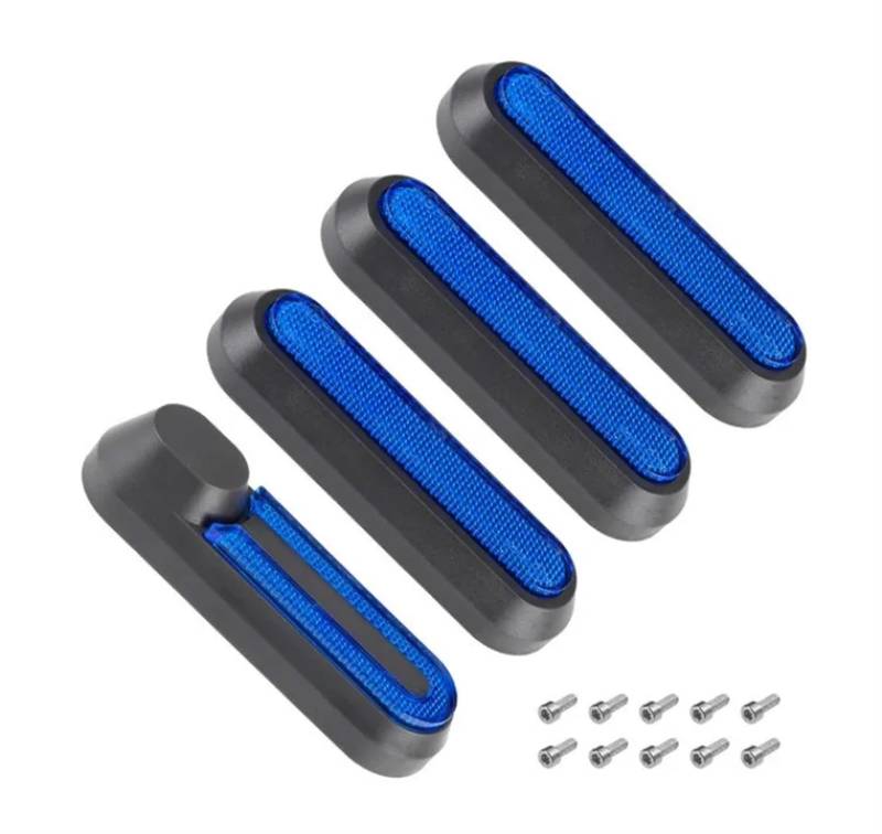 Vuzmode Radabdeckung Schutzschale, for Xiaomi, 3 Elektroroller M365 Pro 2 1s Vorne Hinten Sicherheitsreflektierendes Rohr Nachtreflektor Teile Auto-Radnabenkappe(Blue) von Vuzmode