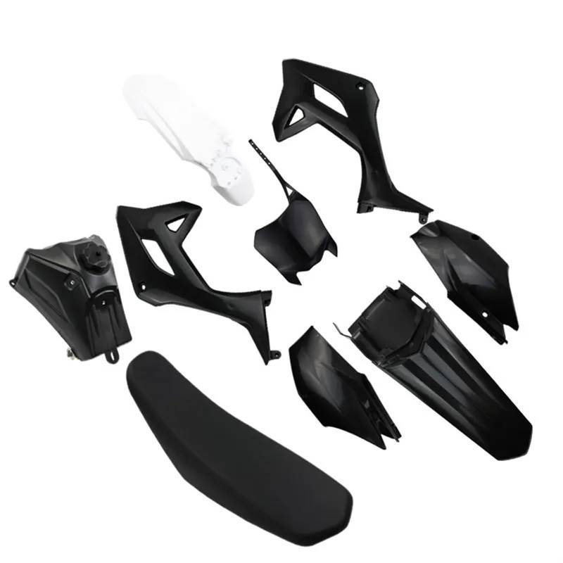 Vuzmode Teile Motorrad Kunststoff Verkleidung Body Kit CRF 125 2022, for Sitzkissen Kraftstofftank CRF125 Dirt Pit Bike Zubehör Motorradverkleidung(Black) von Vuzmode