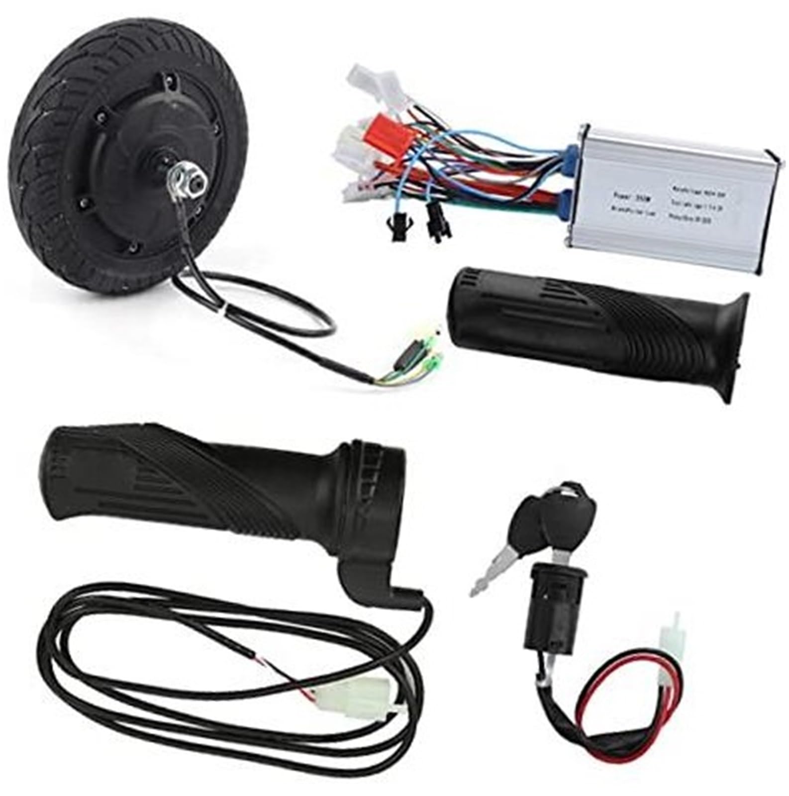 Vuzmode Topyond Elektroroller-Umrüstsatz, Metall, 24 V 350 W Metallrad Bürstenloser Nabenmotor-Kit 8 Zoll Elektroroller-Umrüstsatz Elektrorollermotor von Vuzmode