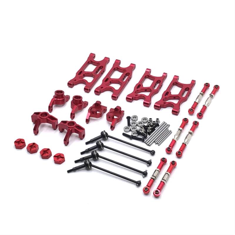 Vuzmode Upgrade Teile Schwinge Lenkung Cup Dog Bone CVD Spurstange Kit LC Racing, for WLtoys, 144001 124016 124017 124018 124019 RC Auto RC-Car-Upgrade-Teile(Red) von Vuzmode