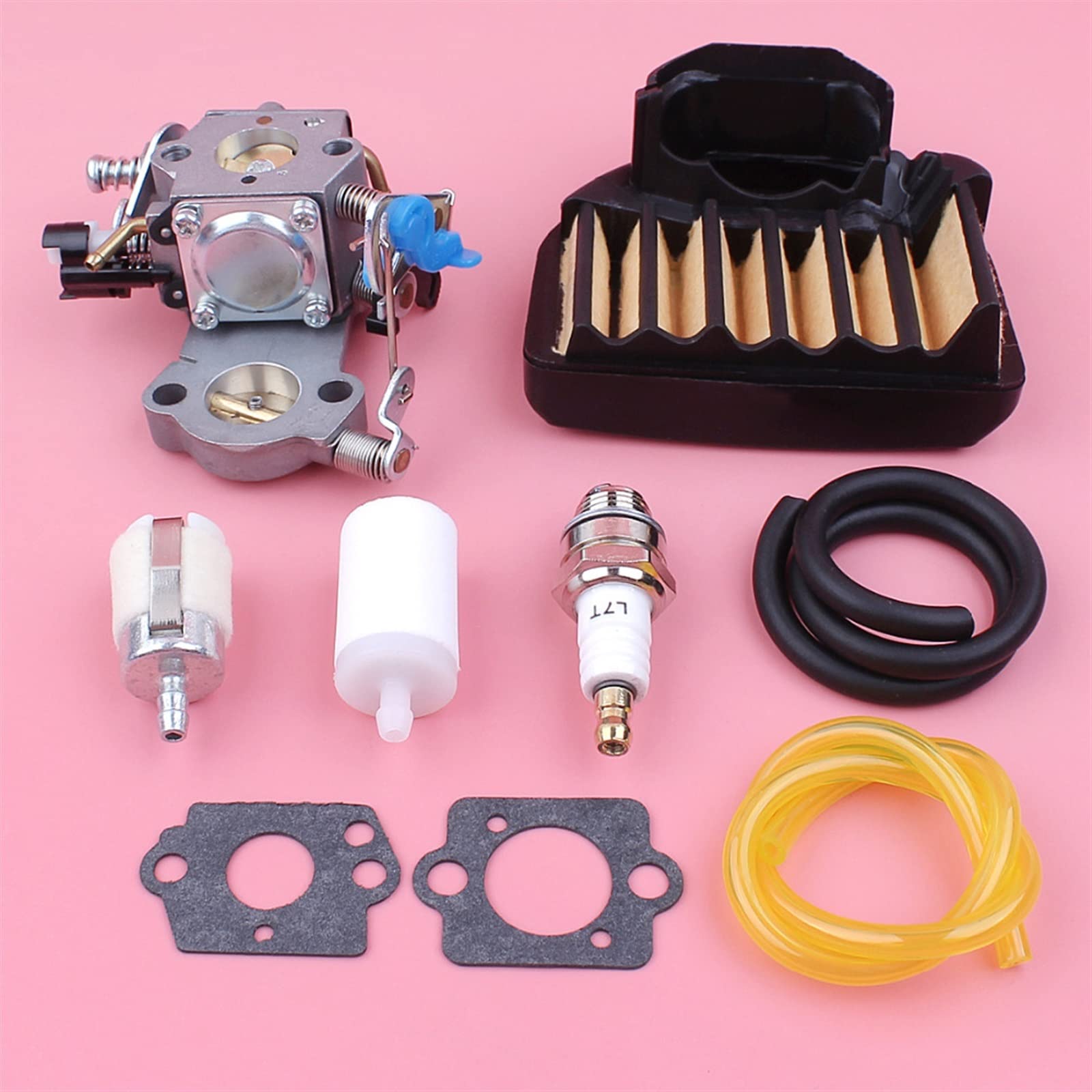 Vuzmode Vergaser Carb, for Husqvarna, 455 E, for Rancher, 460 Luft Kraftstoff Filter Linie Schlauch Zündkerze Dichtung Kit Kettensäge Ersatzteil Kraftstoffleitungsschlauch für Kettensägen von Vuzmode