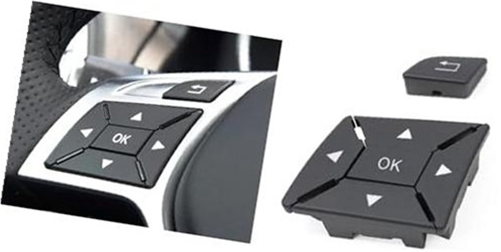 Vuzmode W204 Auto-Lenkradschalter, Multifunktionstaste, for Mercedes-Benz CEA GLK-Klasse X204 W212 W156 W246 W207 W117 W218 Auto-Lenkradverkleidungssatz(Dark Grey) von Vuzmode