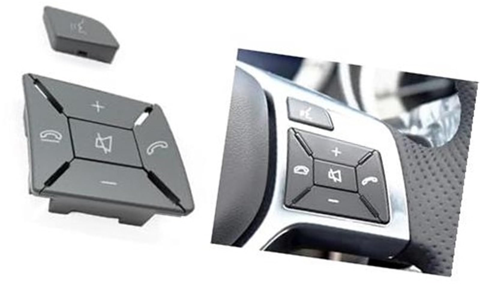 Vuzmode W204 Auto-Lenkradschalter, Multifunktionstaste, for Mercedes-Benz CEA GLK-Klasse X204 W212 W156 W246 W207 W117 W218 Auto-Lenkradverkleidungssatz(Light Grey) von Vuzmode