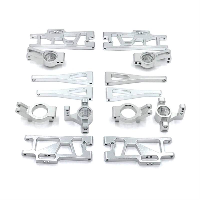 Vuzmode for Fernbedienung, Metall-Upgrade-Zubehör for gefährdete Autoteile, for WLtoys, ferngesteuertes Autozubehör, Serie 12401 12402-A 12409 RC-Car-Upgrade-Teile(Silver) von Vuzmode