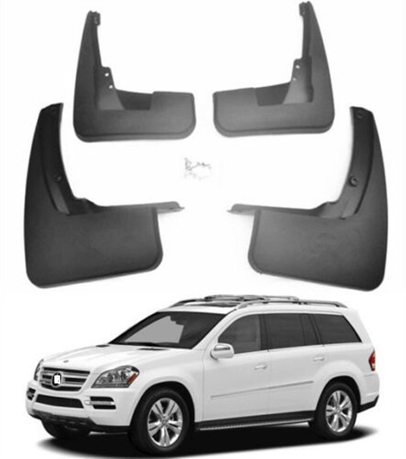 Vuzmode for Mercedes-Benz, GL X164 350 450 2007 2008 2009 2010 2011 2012 Kotflügel vorn und hinten, Spritzschutz mit Befestigungsschrauben Schmutzfänger-Set von Vuzmode