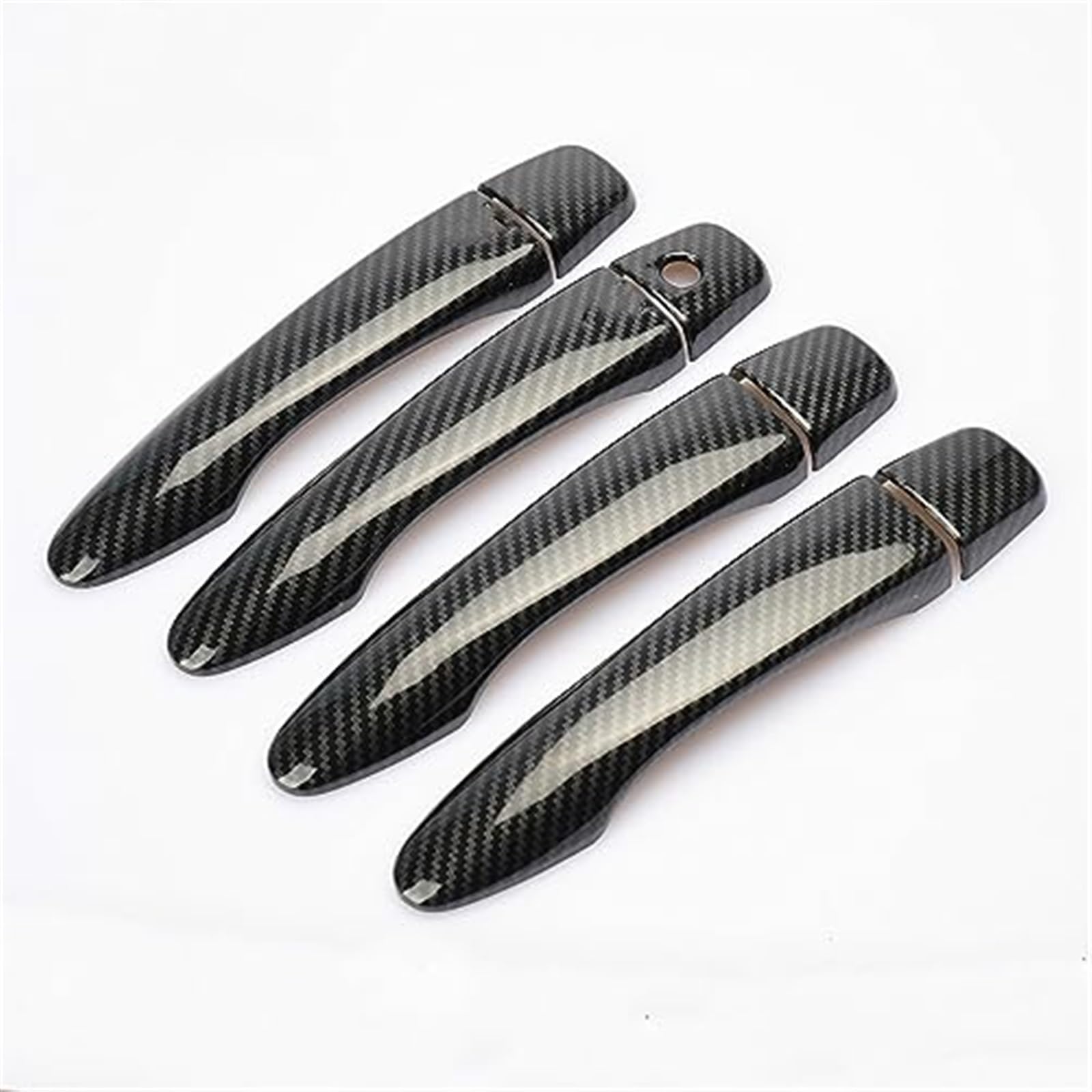 Vuzmode for Renault, for Samsung, QM6 2016 2017 2018 2019 2020 Carbon Fiber Chrom Türgriffabdeckung Fangkappe Zierleiste Zubehör äußere Türgriffabdeckung(Black Black No Button) von Vuzmode