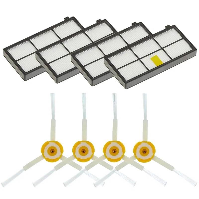 Vuzmode for Roomba, for 960 900 891 800 Serie Zubehör Ersatzteile Staubsauger Nachschub Kit Gummi Seitenbürste HEPA-Filter Roboterstaubsauger-Kit(FHong) von Vuzmode