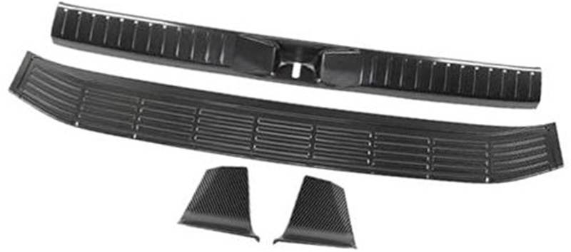 Vuzmode for Toyota, for Land, for Cruiser LC300 2022 2023 Hinten Stamm Stoßstange Schutz Tür Sill Guards Modifikation Zugehörigkeit Lippenschutz für die hintere Stoßstange(Black Carbon Fiber 4pcs) von Vuzmode