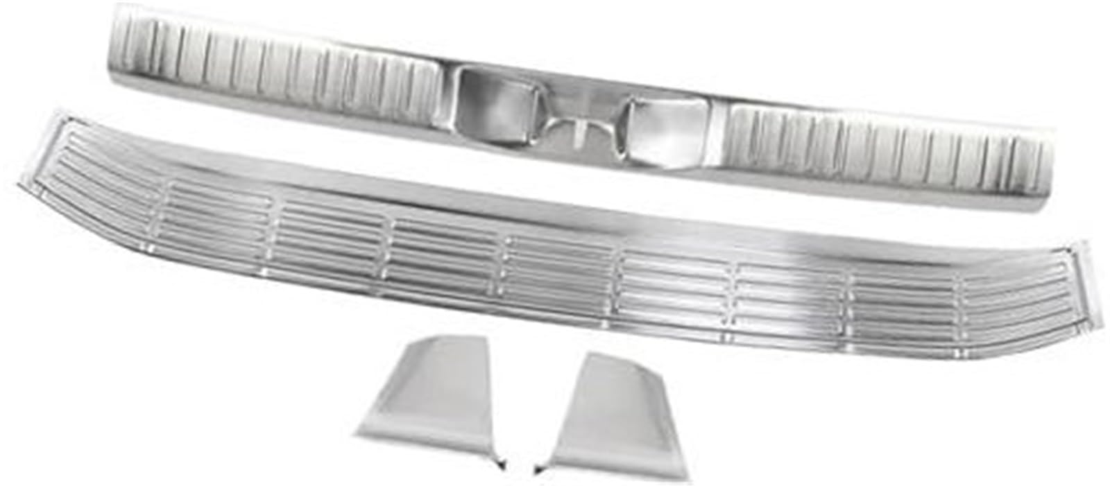 Vuzmode for Toyota, for Land, for Cruiser LC300 2022 2023 Hinten Stamm Stoßstange Schutz Tür Sill Guards Modifikation Zugehörigkeit Lippenschutz für die hintere Stoßstange(Silver 4pcs) von Vuzmode