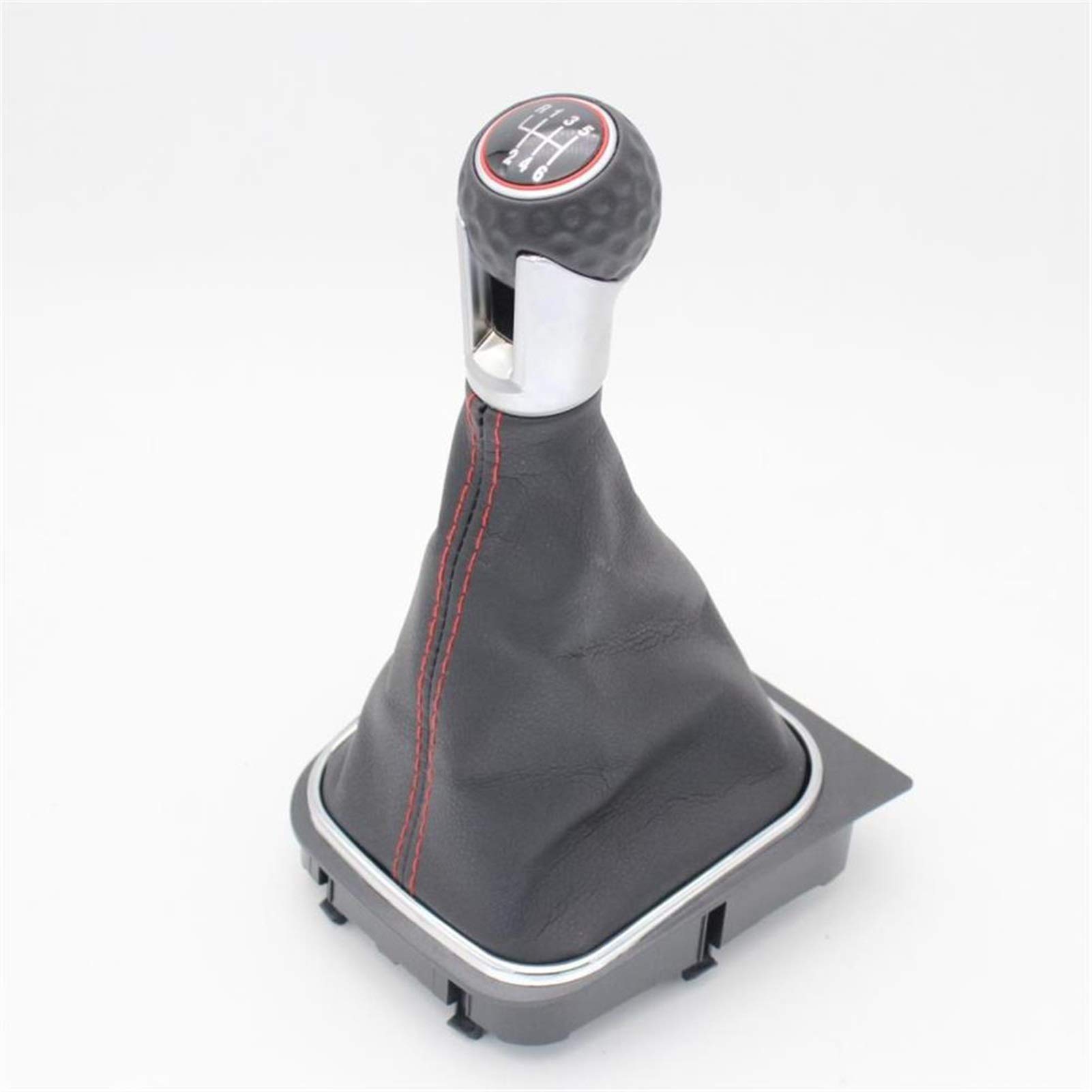 Vuzmode for VW, for Vento, Variant 2006 2007 2008 2009 2010 2011 2012 2013 2014 Car-Stying 6-Gang-Auto-Schaltknauf Ledermanschette Schalthebelknauf(White) von Vuzmode