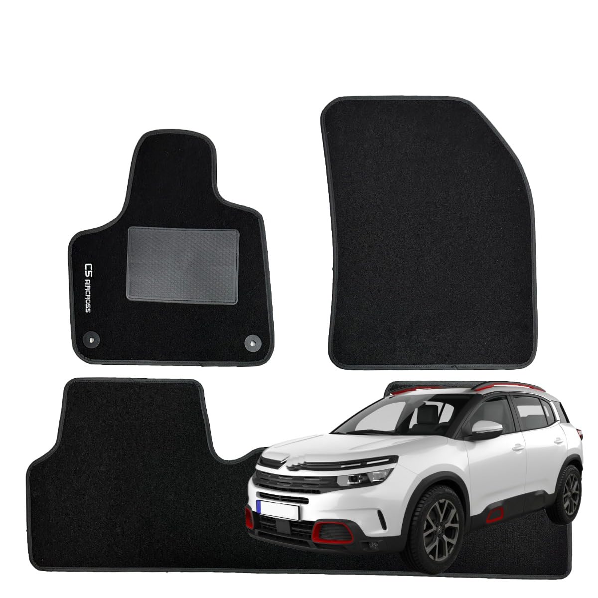 Serie 4 Fußmatten - Schwarze Fußmatten für Citroen C5 Aircross ab 2018 -> von W-Parts