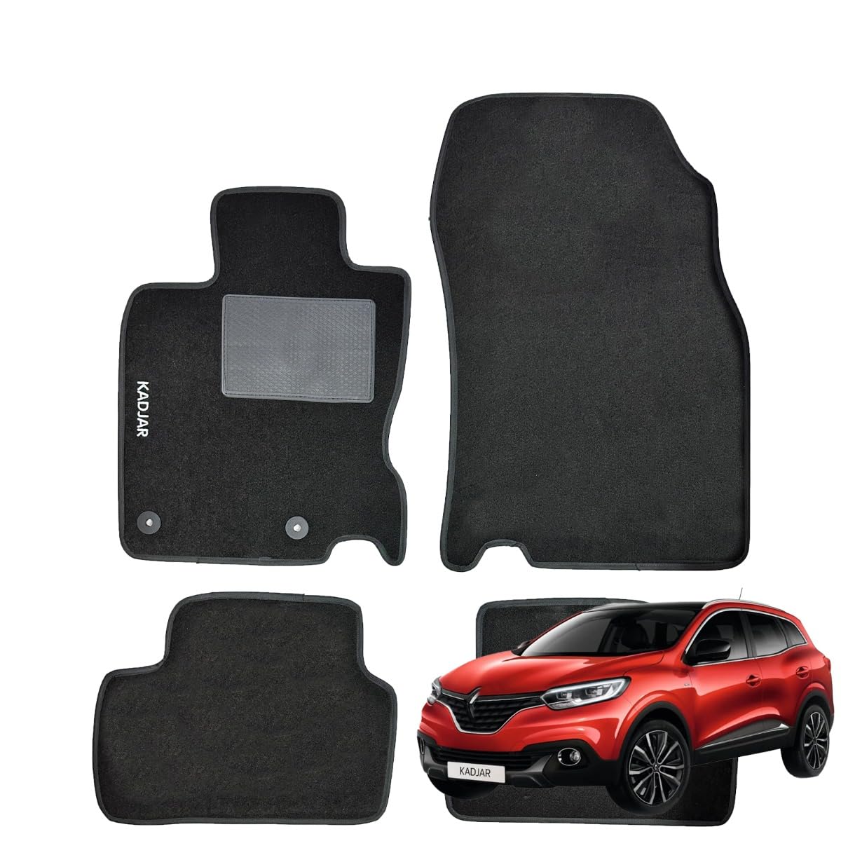 Serie 4 Fußmatten - Schwarze Fußmatten für Kadjar ab 2015 von W-Parts