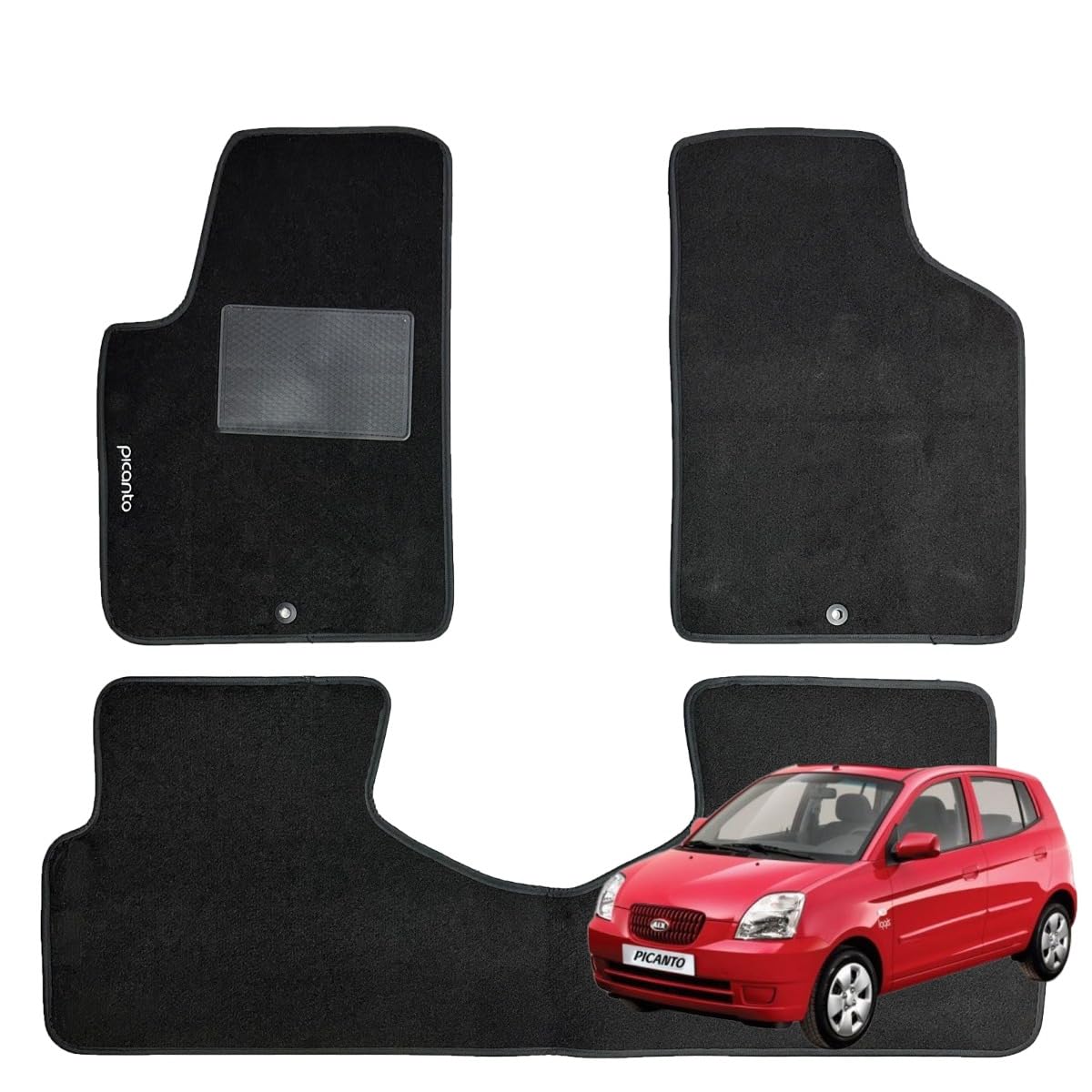 Serie 4 Fußmatten - Schwarze Teppiche für Picanto I von 2004 bis 2011 von W-Parts