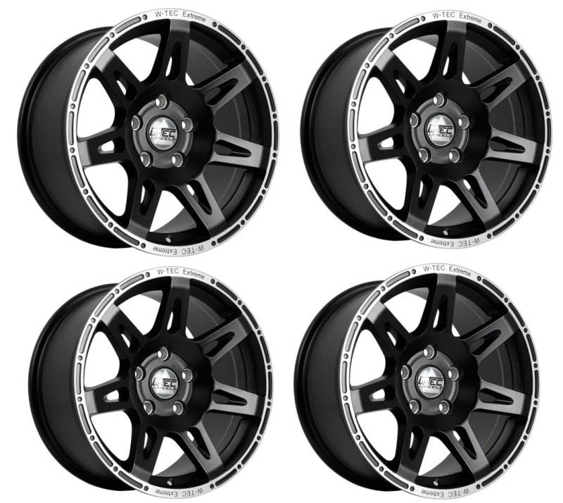 4x Alufelge W-TEC EXTREME 8,5x20" ET+40 mit TÜV Teilegutachten Felge schwarz-silber von W-TEC WHEELS