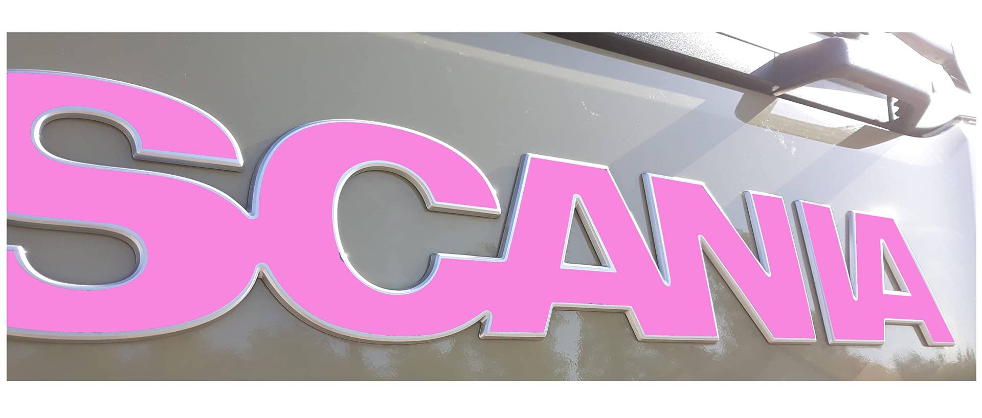 W.B.A. Aufkleber passend für Scania Emblem der Serie S und R ab Bj. 2017 Farbe: Hellrosa/Soft pink von W.B.A.