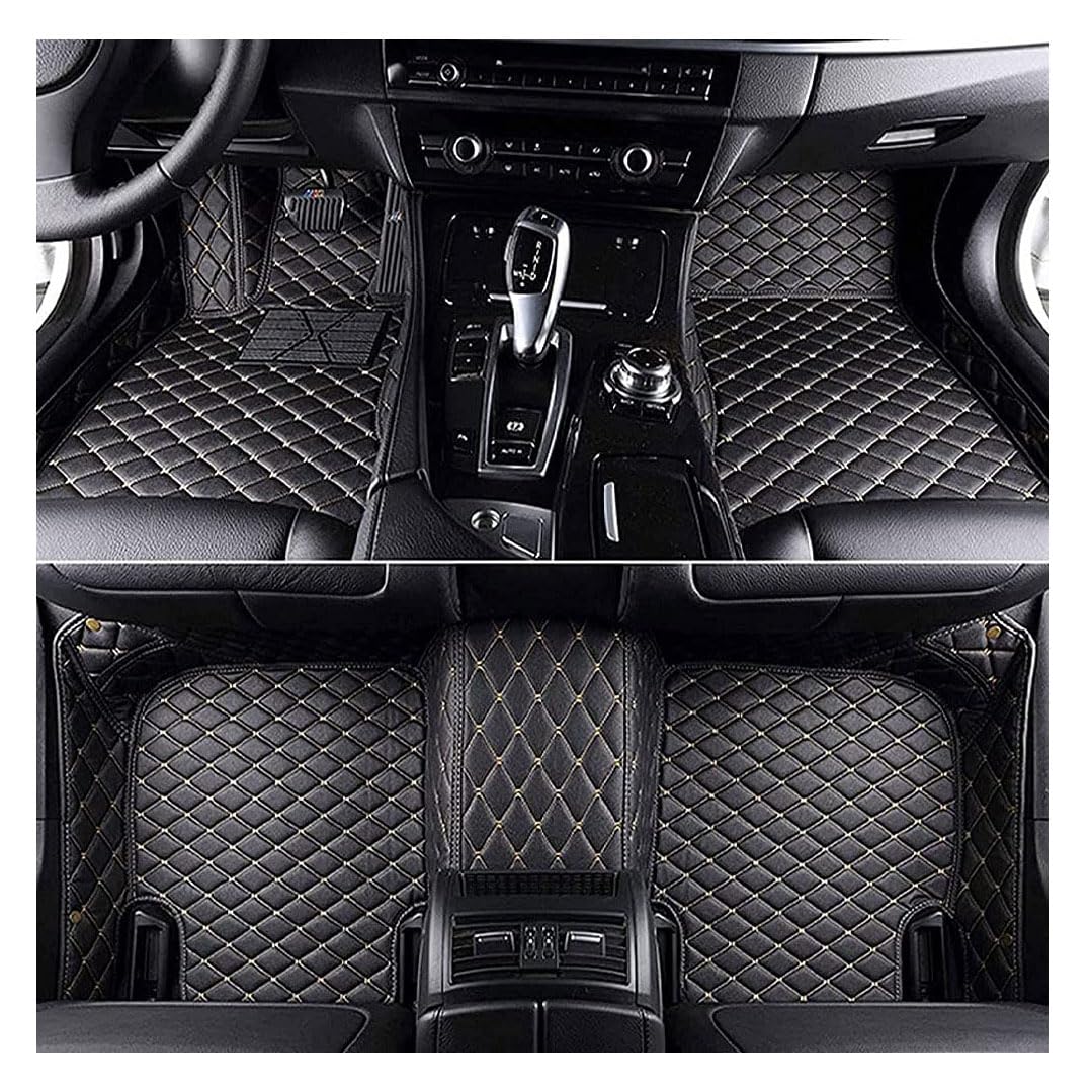 Auto-Leder-Bodenmatten,für Benz G63 AMG 2019-2023 Auto vorne und hinten Fußmatten Allwetter-Leder wasserdicht rutschfest Kratzfest,B Black rice von WACDXST