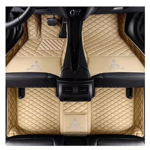 Auto-Leder-Bodenmatten,für Mitsubishi Outlander 5seat 2013-2016 Auto vorne und hinten Fußmatten Allwetter-Leder wasserdicht rutschfest Kratzfest,D von WACDXST