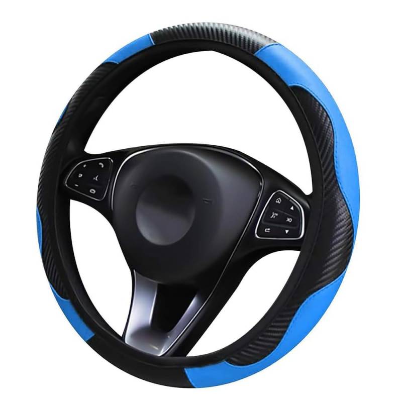 Auto Lenkradabdeckung, für Benz GLE 2020-2023 Kohlefaser Leder Anti Rutsch langlebiger Atmungsaktiver Schutzhülle Innenraum Zubehör,D von WACDXST