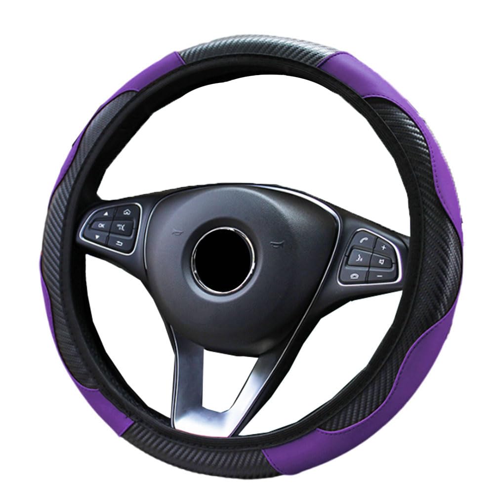 Auto Lenkradabdeckung, für Toyota Verso 5-Seats 2009-2018 Kohlefaser Leder Anti Rutsch langlebiger Atmungsaktiver Schutzhülle Innenraum Zubehör,B von WACDXST