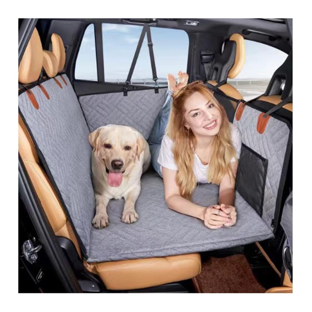 WAEFGTH Hundedecke für Auto Rückbank,für Mitsubishi Lancer/Galant/Pajero/Outlander/Forti.Mit Seitenschutz und Mehreren Sichtfenstern aus quadratischem Netz.,B von WAEFGTH