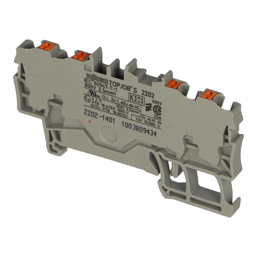 2202-1401 | WAGO 4-CONDUCTOR THROUGH TERMINAL BLOCK WITH PUSH-BUTTON 2.5 MM?, GRAY von WAGO