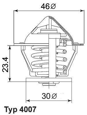 Wahler Thermostat, Kühlmittel [Hersteller-Nr. 4007.80D] für Daihatsu, Piaggio von WAHLER