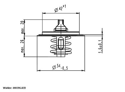 Wahler Thermostat, Kühlmittel [Hersteller-Nr. 410396.82D] für Audi, Seat von WAHLER