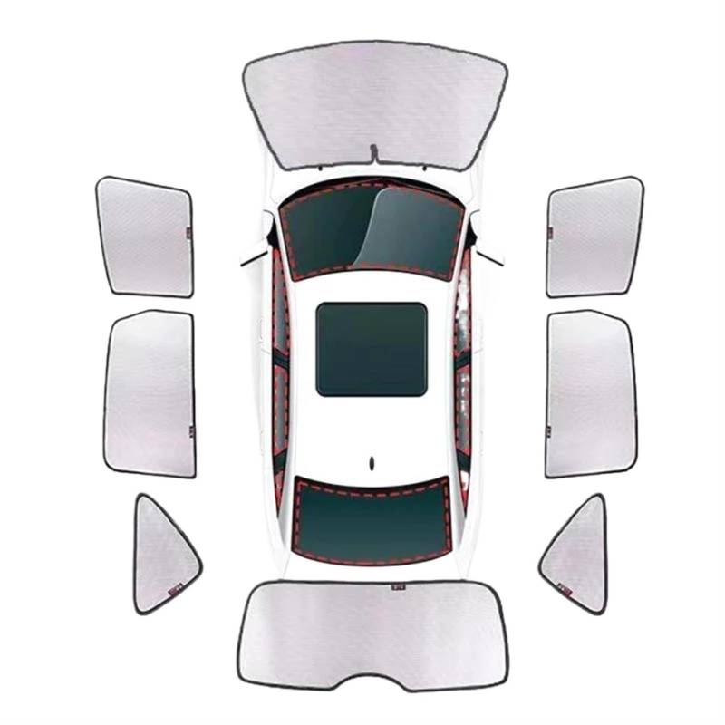 Auto Sonnenschutznetz Auto Sonnenschutz UV-Schutz Vorhang Sonnenschutz Visier Frontscheibe Abdeckung Schützen Privatsphäre Zubehör Für BYD Für HAN EV 2022 2023 Auto UV Schutz(All 8Pcs) von WALEQW