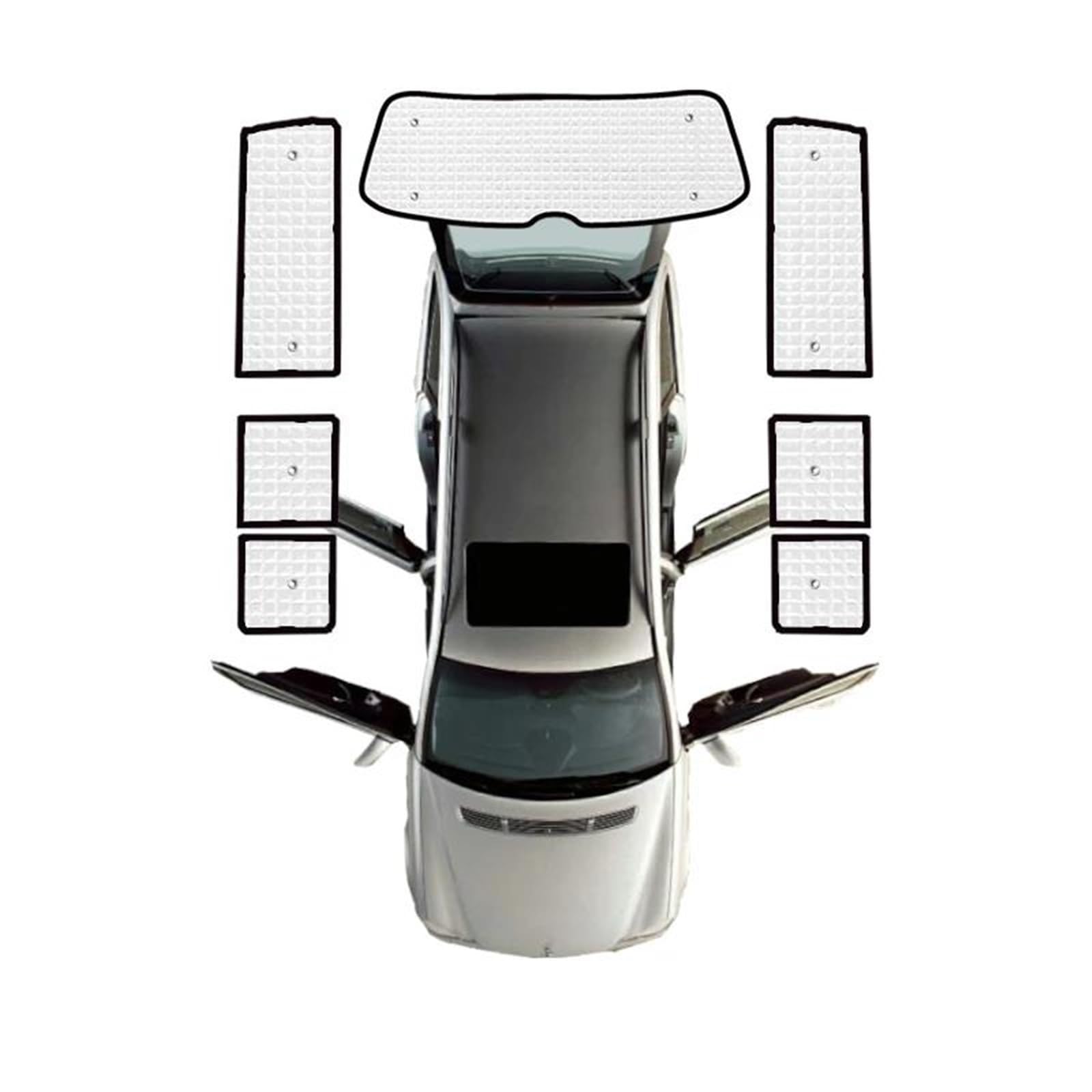 Auto Sonnenschutznetz Auto Vollabdeckungen Sonnenschutz Sonnenschutz Für VW Für Transporter Caravelle Multivan Für T5 LWB 2003–2008 2009 2010 2011 2012 2013 2014 2015 Auto UV Schutz(Rear sunshades) von WALEQW