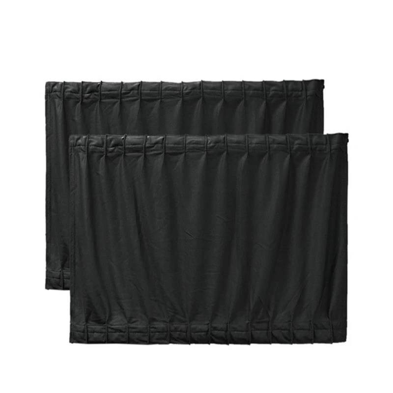 Auto Sonnenschutznetz Universal 2 Stücke Auto Vorhänge Vorne Hinten Fenster 50x39 cm Einstellbar Schwarz Anti-UV Innen Zubehör Sonnenlicht Schutz Set Auto UV Schutz von WALEQW