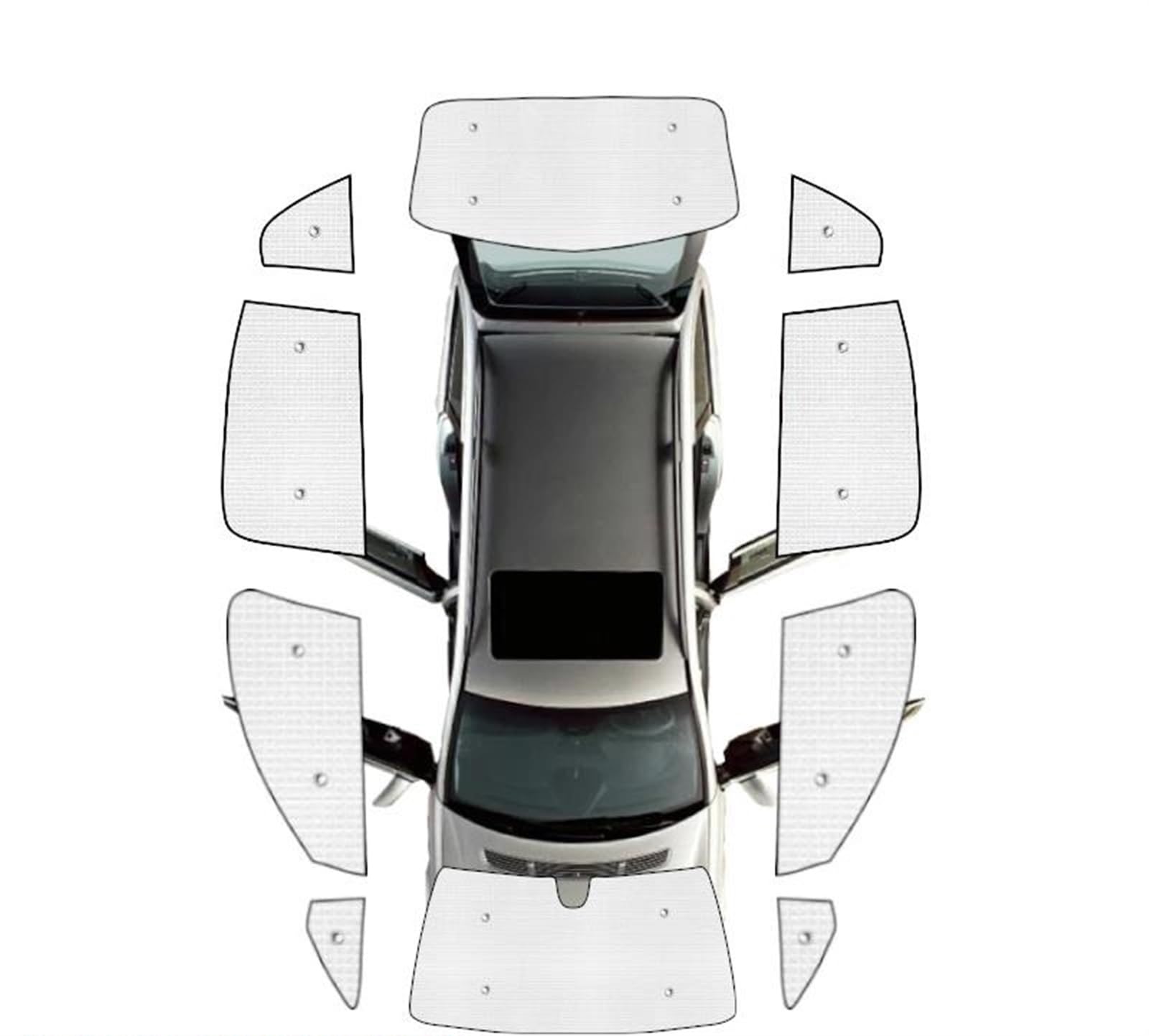 Auto Sonnenschutznetz Volle Abdeckungen Sonnenschutz Windschutzscheiben Sonnenschutz Für VW Für Touran 2003-2005 2006 2007 2008 2009 2010 2011 2012 2013 2014 2015 MK1 1T Auto UV Schutz(All Sunshades) von WALEQW