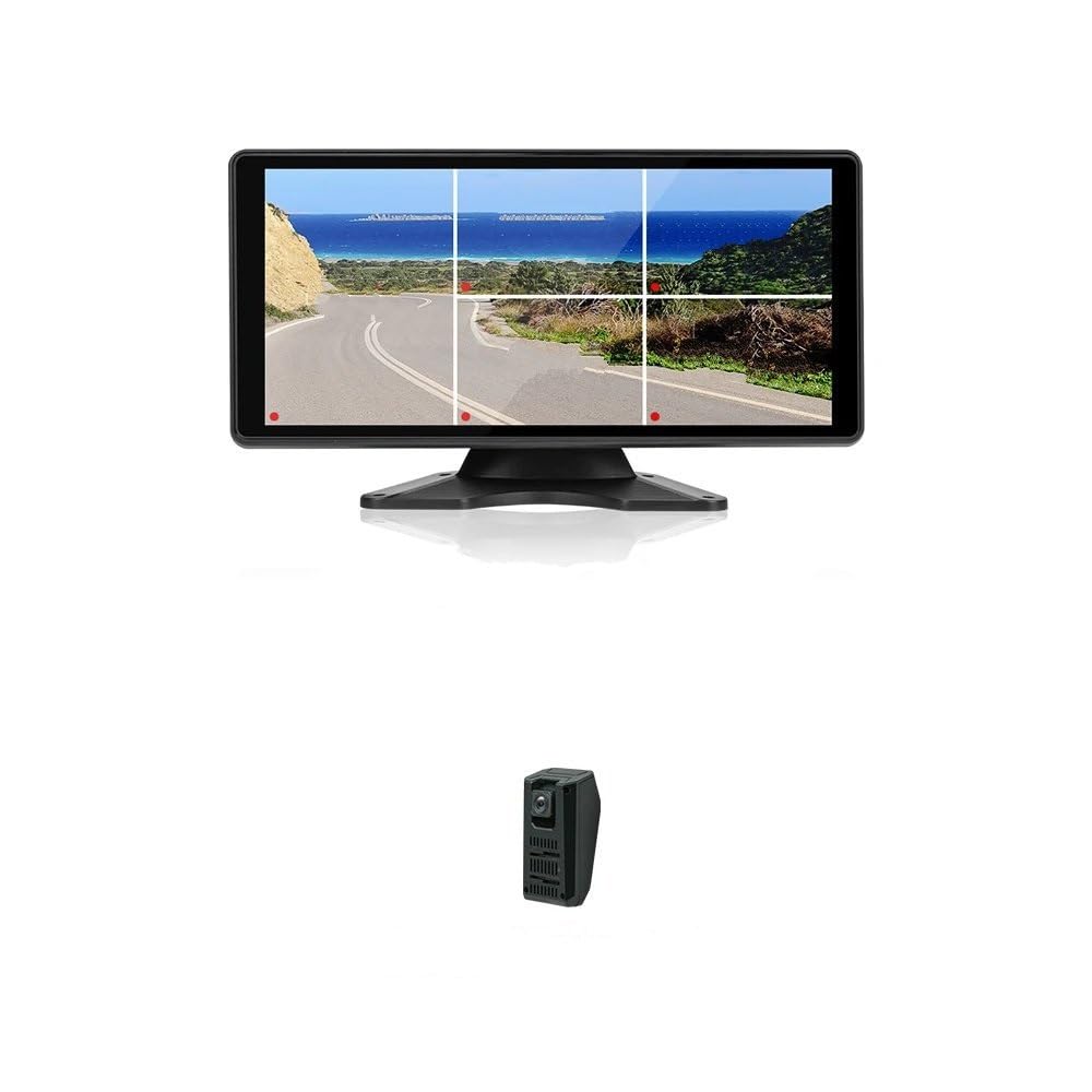 Einparkhilfe 1080P Rückansicht Kamera LKW Fahrzeug IPS Touchscreen Backup Kamera Für Bus Für Rv Für 10,36 Zoll AHD 5CH LKW Monitor Aufnahme DVR Weitwinkel- Rückfahrkamera(Monitor-1cam) von WALEQW